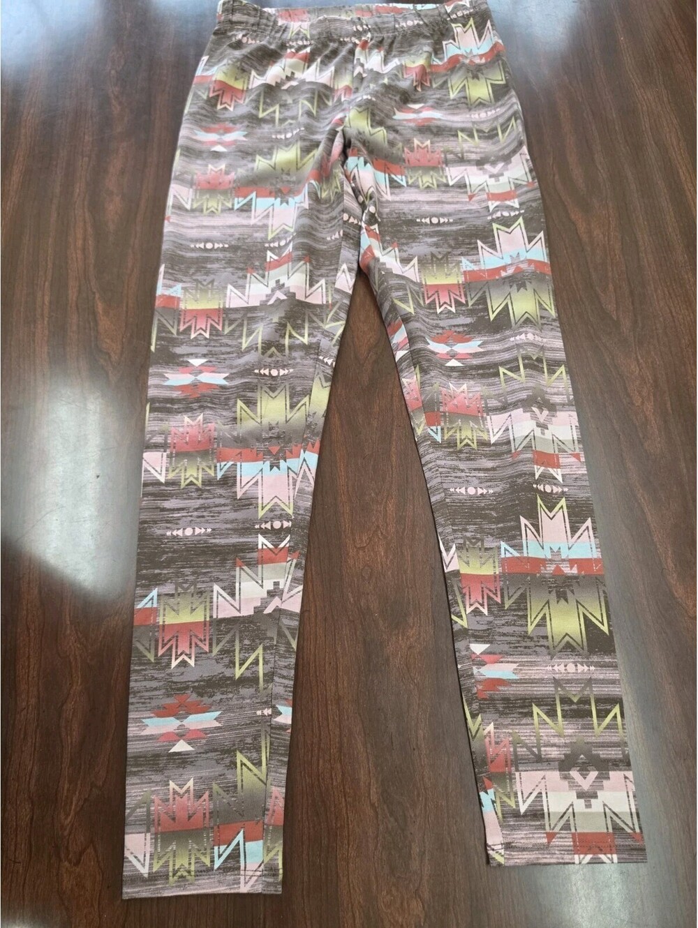 No Boundaries Aztec Tribal Print Legging Juniors Small Boho Western Y2K Festival